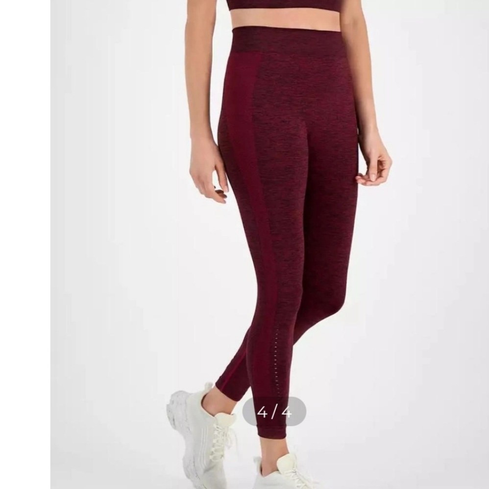 IDEOLOGY WOMEN'S SEAMLESS LEGGINGS IN MERLOT STRETCH SIZE SMALL NWT